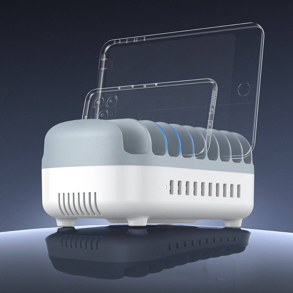 Orico USB Ladestation 10 Port 120W Multi Ladegerät Smart Dockingstation Weiß