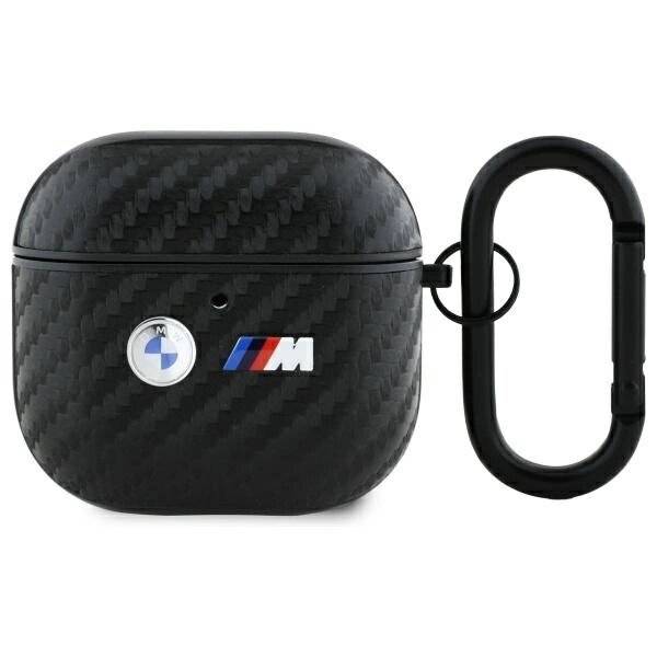 BMW Carbon Double Metal Logo Case AirPods 4 - Schwarz