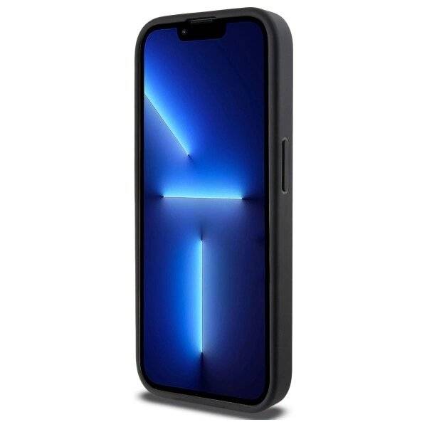 DKNY MagSafe iPhone 15 Pro Max Hülle genarbtem Metalllogo – Beige