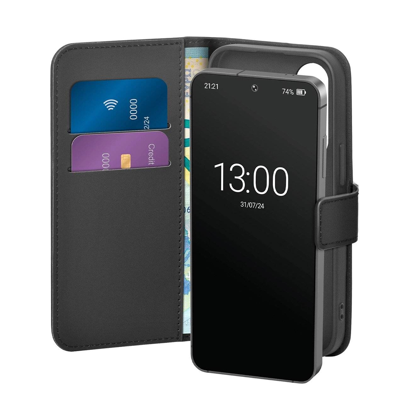 Puro Booklet Case Klappe Geldbörse Samsung Galaxy S25 – Schwarz