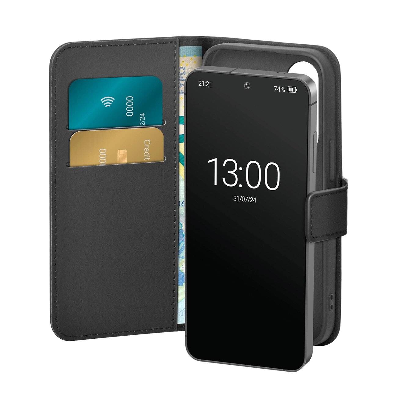 Puro Booklet Case Klappe Geldbörse Samsung Galaxy S25+ – Schwarz