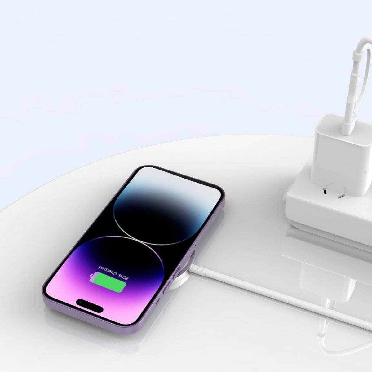 Tech-Protect QI15W-A44 magnetisches kabelloses Ladegerät MagSafe – weiß