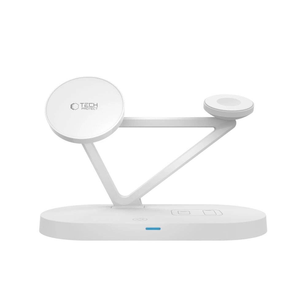 Tech-Protect QI15W-A41 3in1 kabelloses Ladegerät MagSafe Apple -Geräte – Weiß
