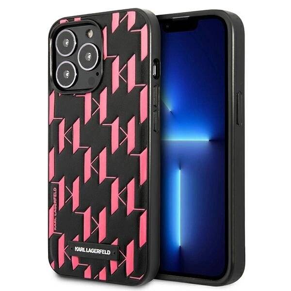 Karl Lagerfeld Monogramm-Plakette iPhone 13 Pro Max 6,7″ Hülle - Rosa