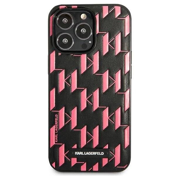 Karl Lagerfeld Monogramm-Plakette iPhone 13 Pro Max 6,7″ Hülle - Rosa