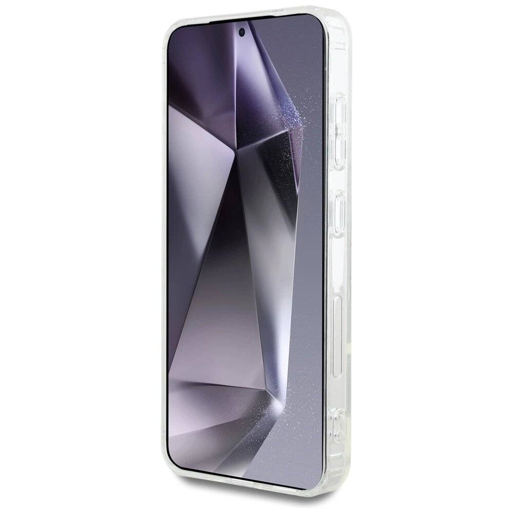 Karl Lagerfeld Button Head gedrucktes Logo MagSafe Samsung Galaxy S25 Hülle weiß