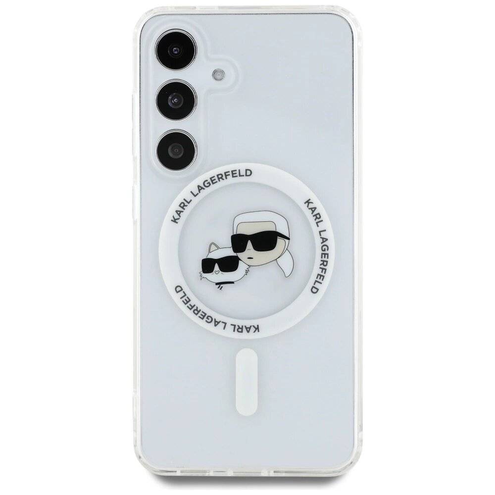 Karl Lagerfeld Button & Choupette Heads Gedrucktes Logo MagSafe Samsung Galaxy S25 Plus Hülle