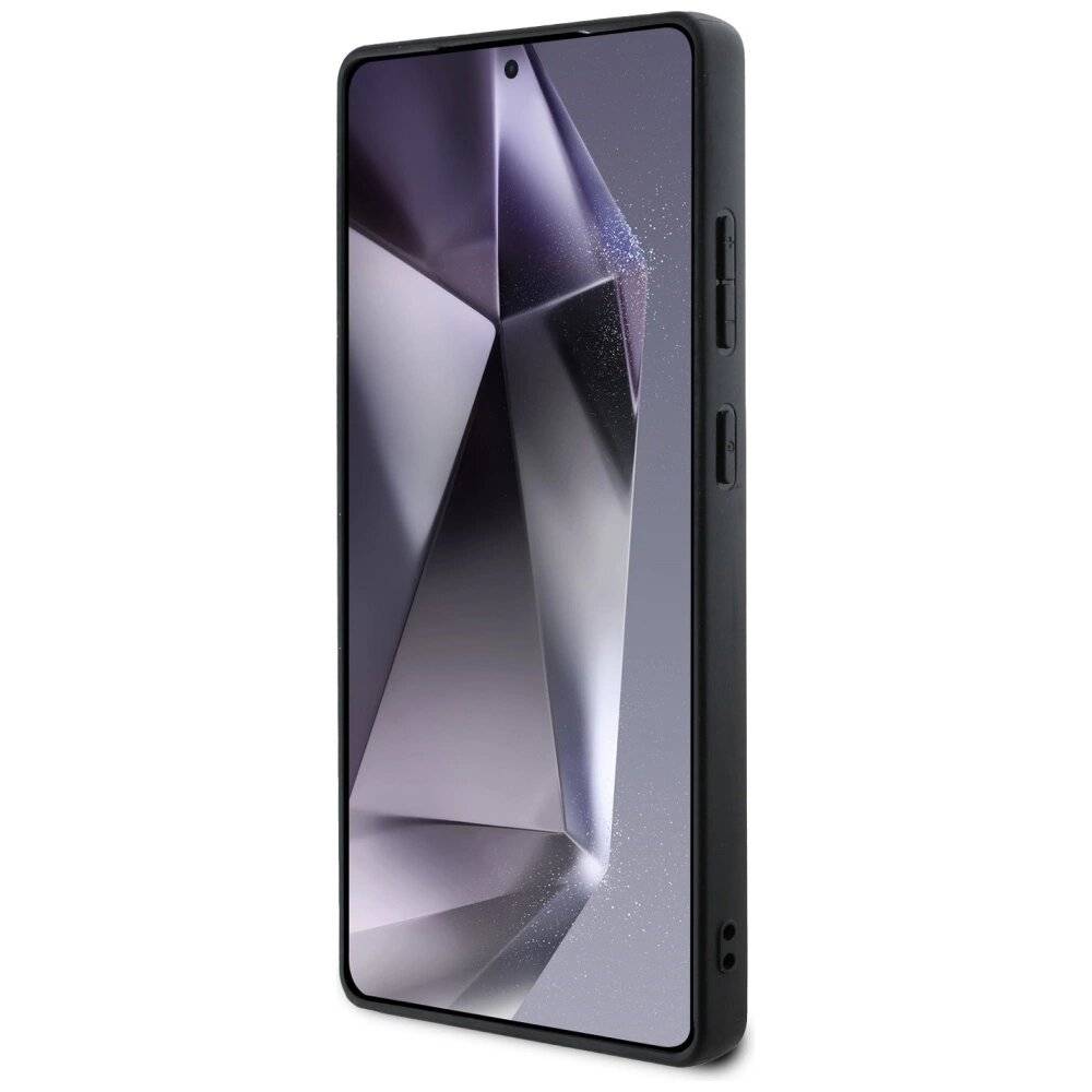 DKNY Leder-MagSafe-Hülle Karomuster Samsung Galaxy S25 Ultra, Grau