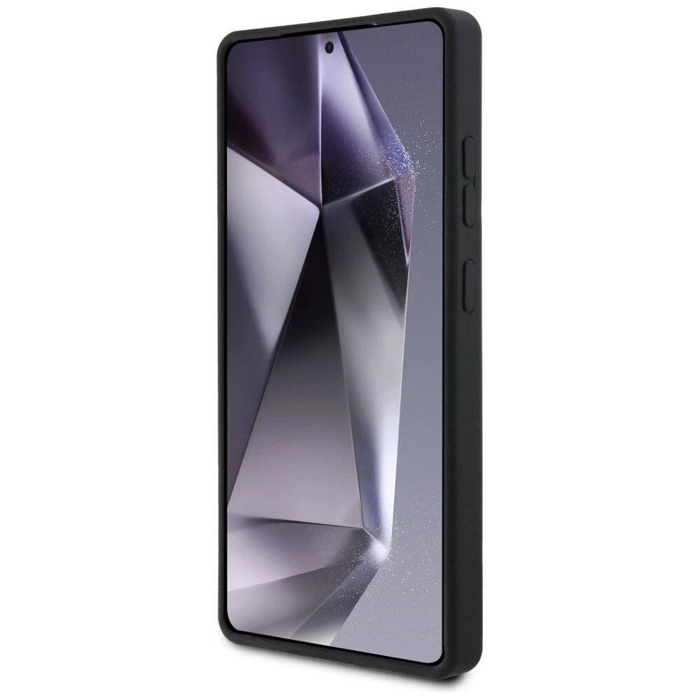 BMW Silikon Mittel Tricolor Stripes MagSafe Hülle Samsung Galaxy S25 Ultra - Schwarz