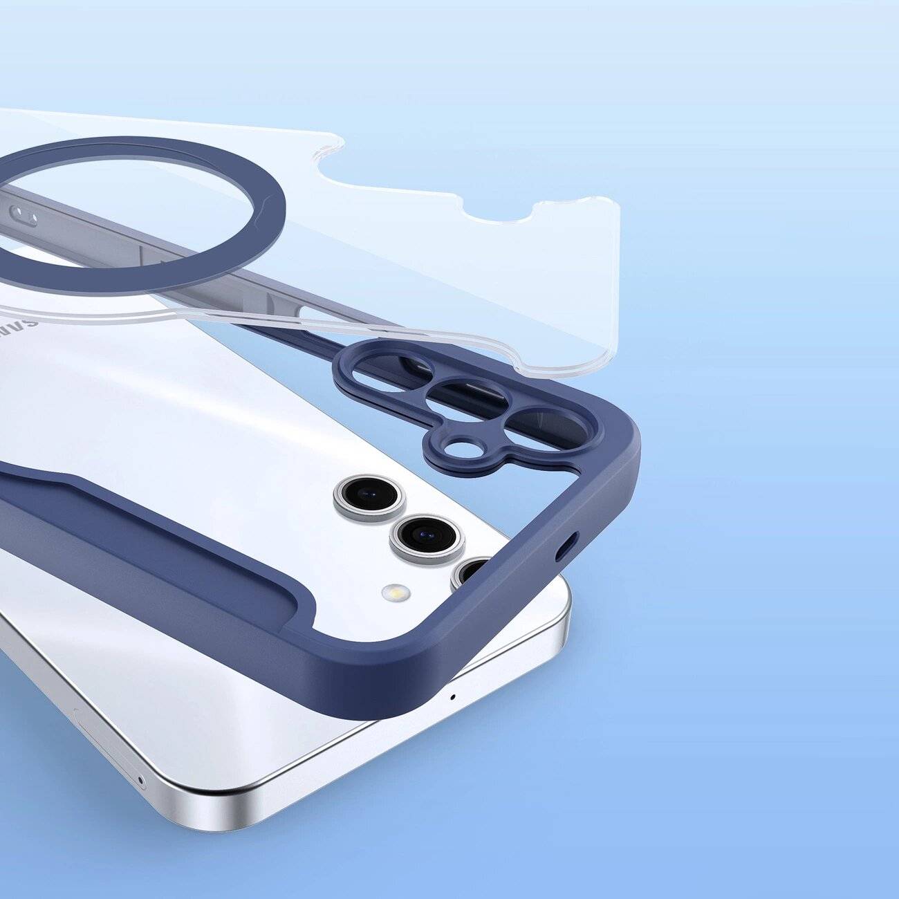 Dux Ducis Skin X Pro Hülle Samsung Galaxy S25+ MagSafe Portemonnaie – blau