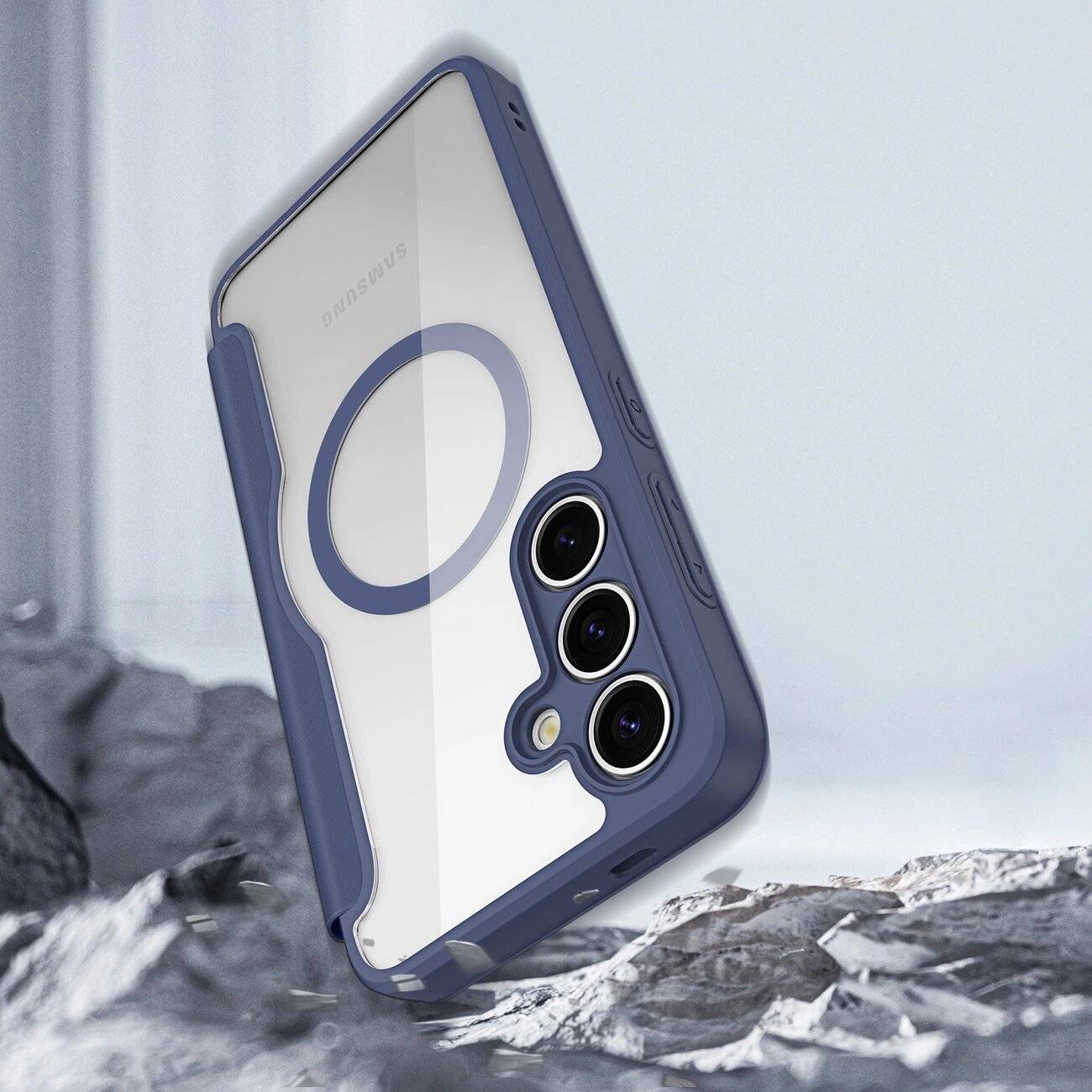 Dux Ducis Skin X Pro Hülle Samsung Galaxy S25+ MagSafe Portemonnaie – blau