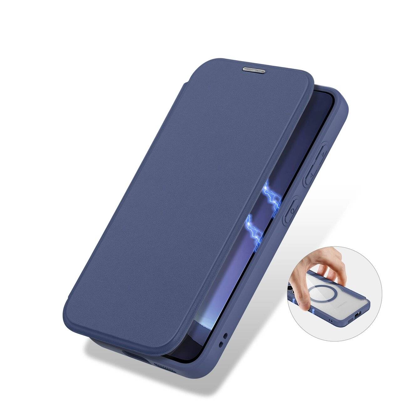 Dux Ducis Skin X Pro Hülle Samsung Galaxy S25+ MagSafe Portemonnaie – blau