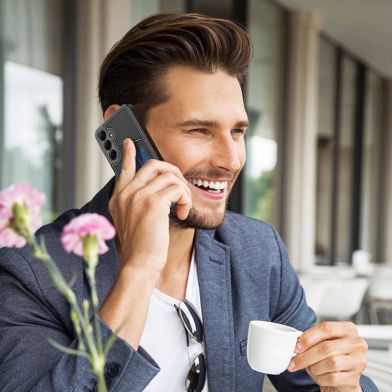 Dux Ducis Rafi II Hülle Samsung Galaxy S25 Ständer Geldbörse – Schwarz