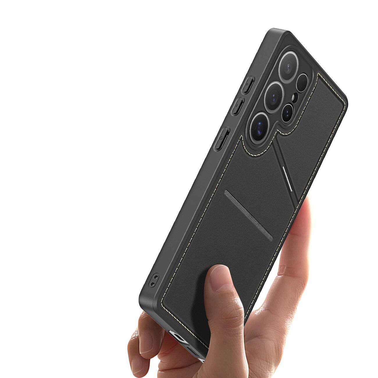 Dux Ducis Rafi II Hülle Samsung Galaxy S25 Ultra Ständer Geldbörse – Schwarz