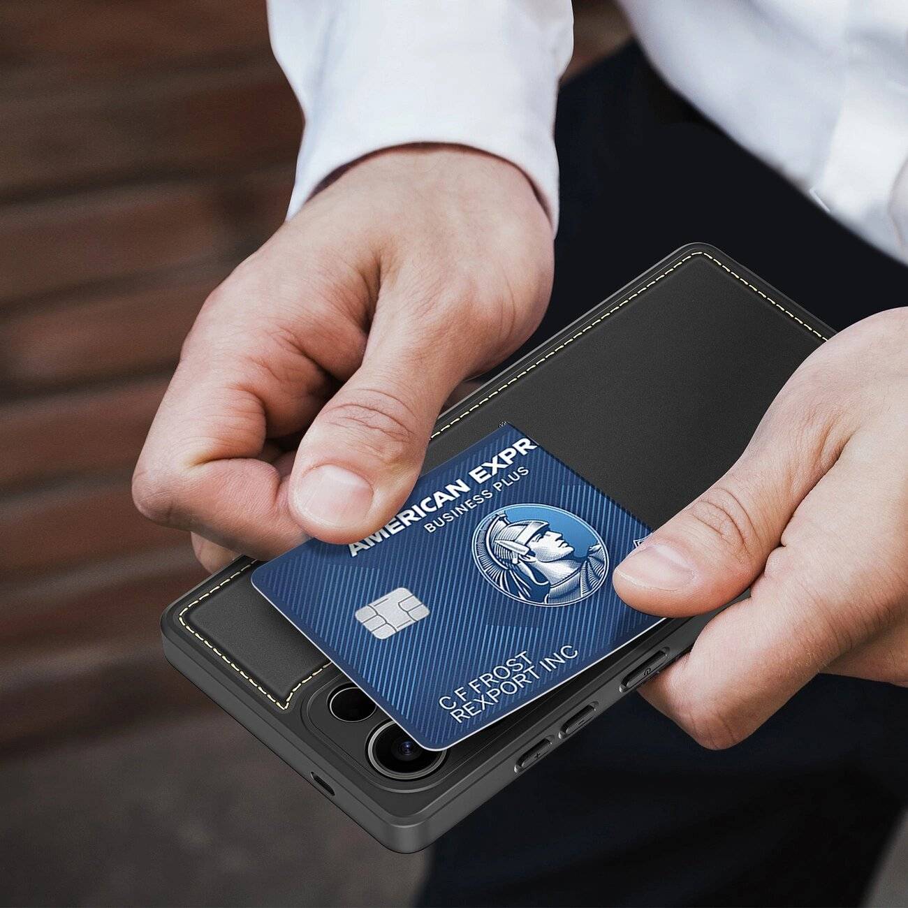 Dux Ducis Rafi II Hülle Samsung Galaxy S25 Ultra Ständer Geldbörse – Schwarz