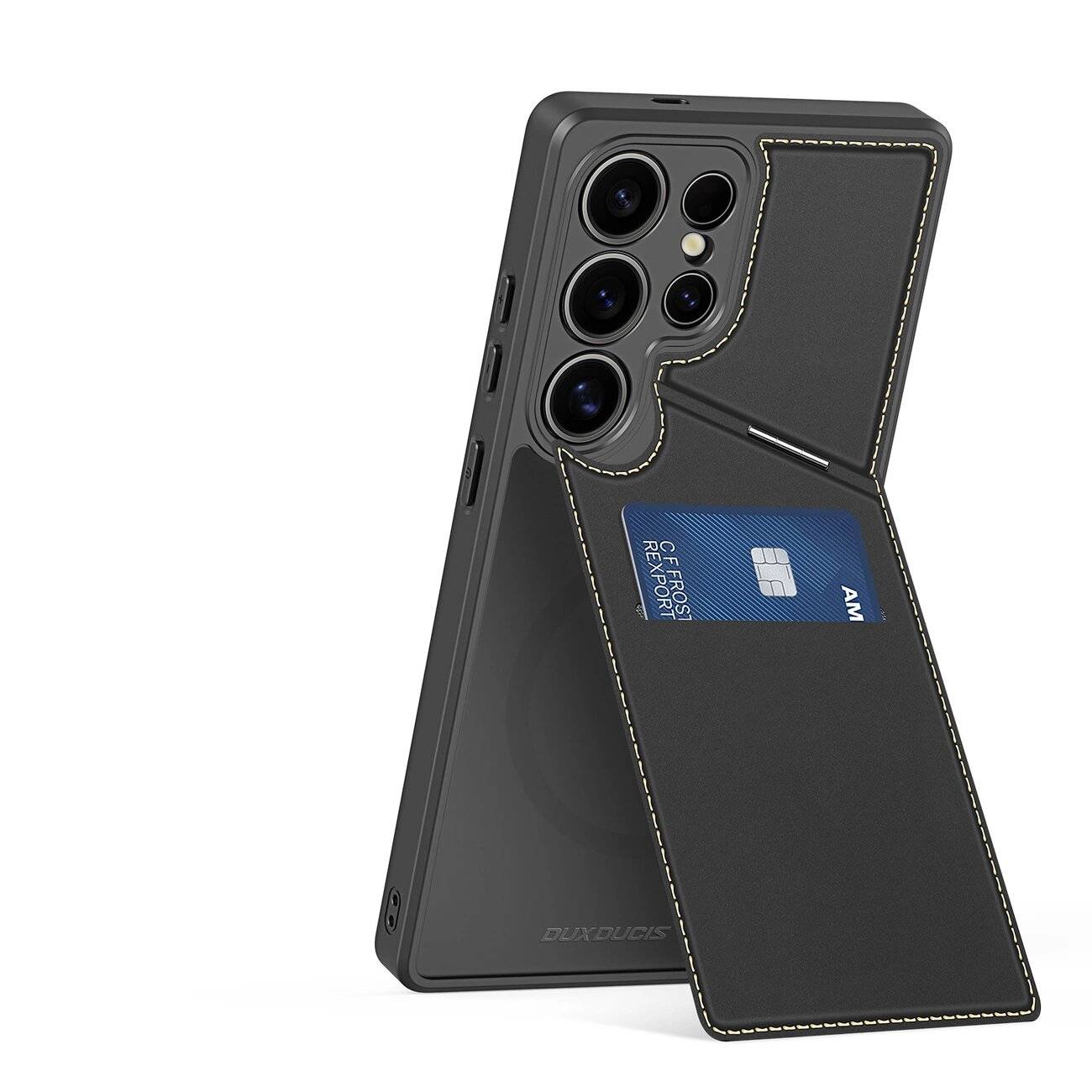 Dux Ducis Rafi II Hülle Samsung Galaxy S25 Ultra Ständer Geldbörse – Schwarz