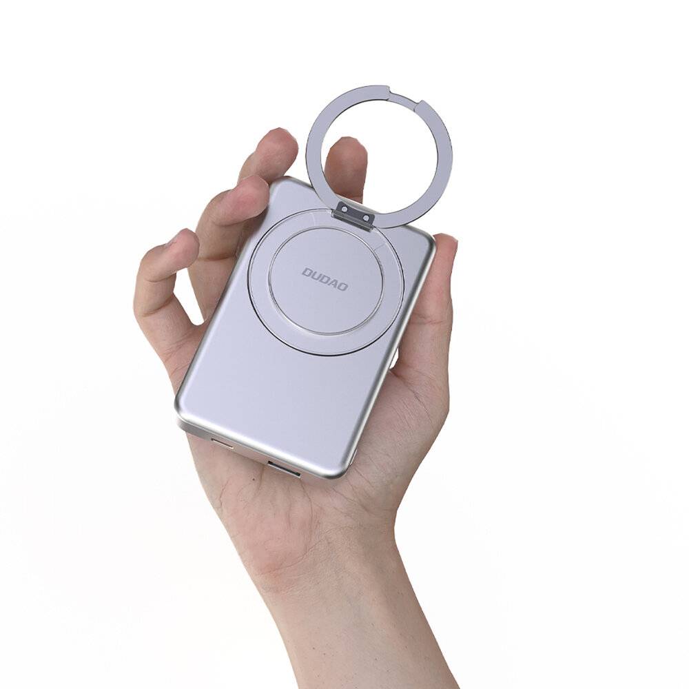 Dudao K28S 20W PD 5000mAh Powerbank MagSafe Ständer - Silber