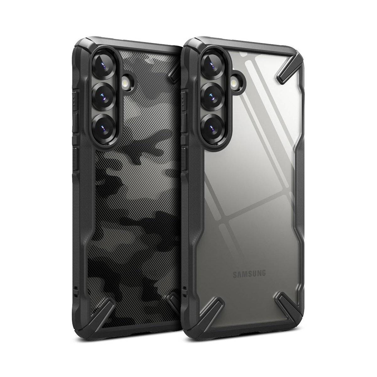 Ringke Fusion X Hülle Kompatibel mit Samsung Galaxy S25+ Schwarz Camo