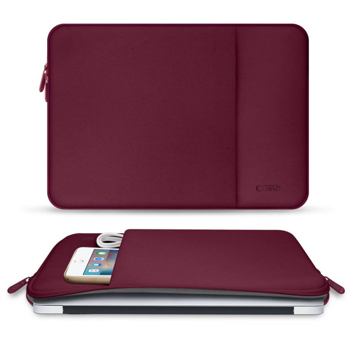 Tech-Protect Neopren-Laptoptasche 13″ - Burgunderrot