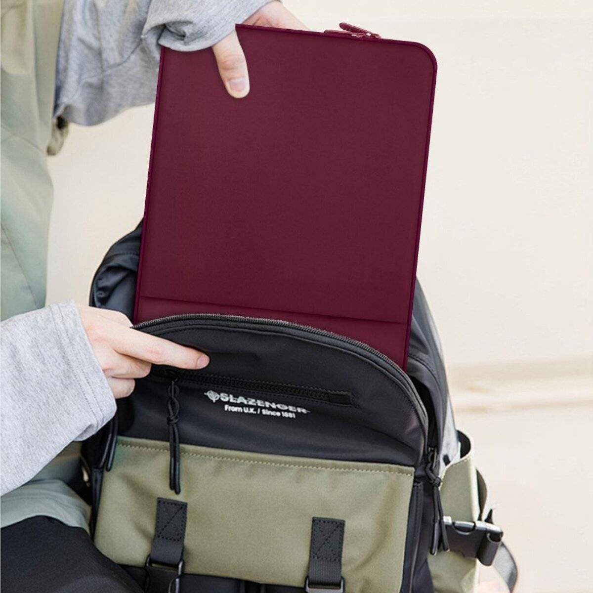 Tech-Protect Neopren-Laptoptasche 13″ - Burgunderrot