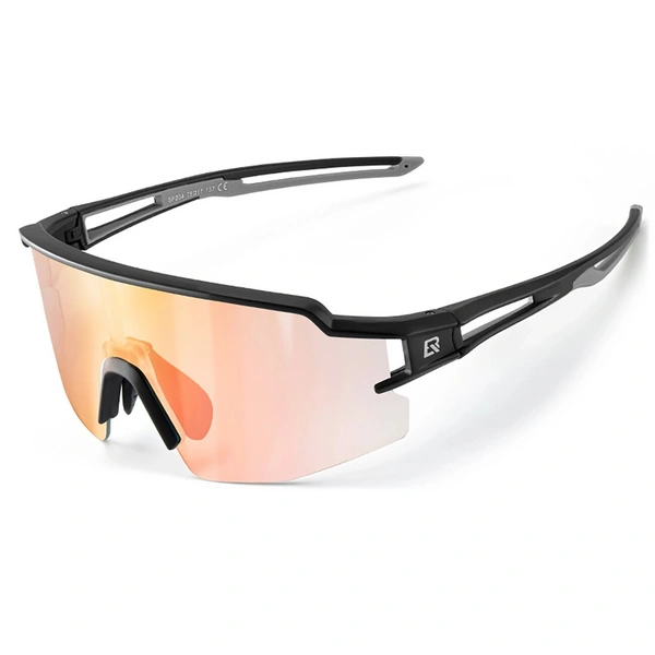 Rockbros Fahrradbrille Photochrom UV-Schutz Korrektureinsatz Orange Gläser - Schwarz Rockbros Fahrradbrille Photochrom UV-Schutz Korrektureinsatz Orange Gläser - Schwarz