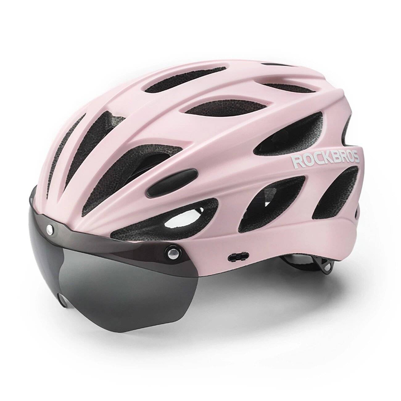Rockbros Fahrradhelm Visier, abnehmbare UV-Brille, abnehmbares Unisex – Rosa