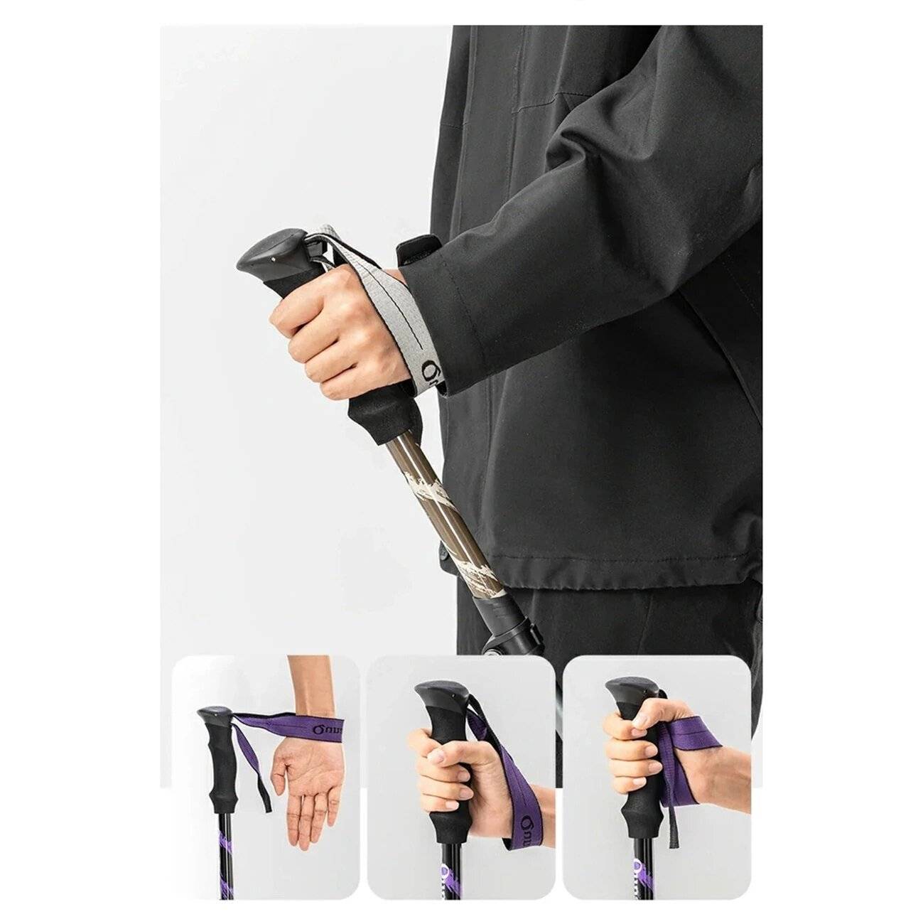 Qunature Nordic Walking Trekkingstock Aluminium 110 – 130 cm 1 Stk. - Braun