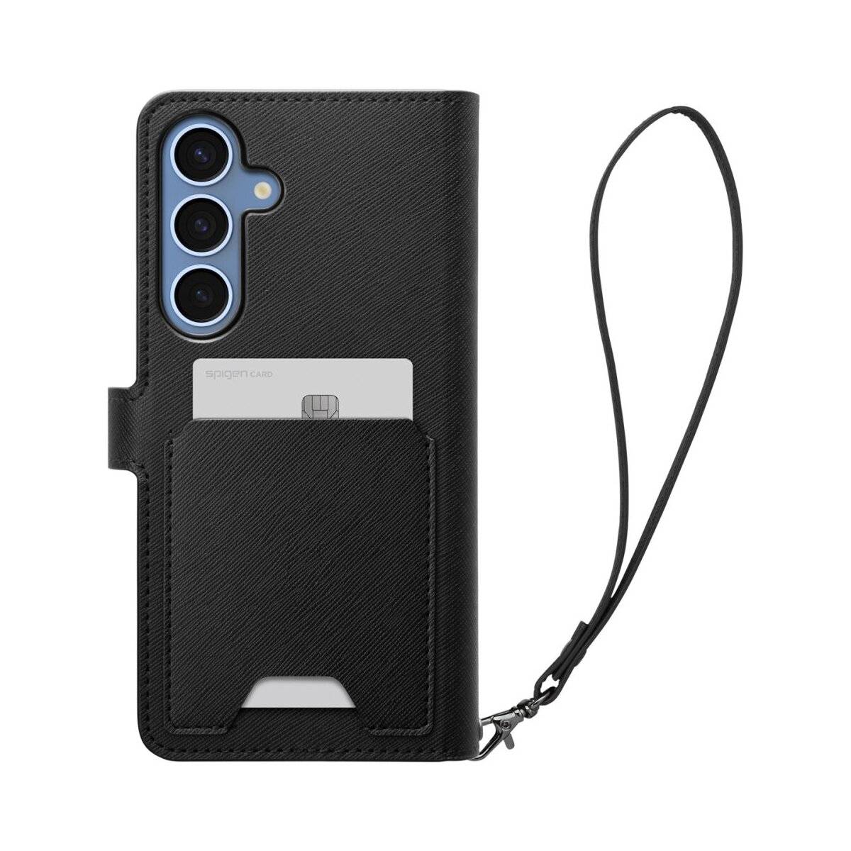 Spigen Wallet S Hülle Kompatibel mit Samsung Galaxy S25 Schwarz