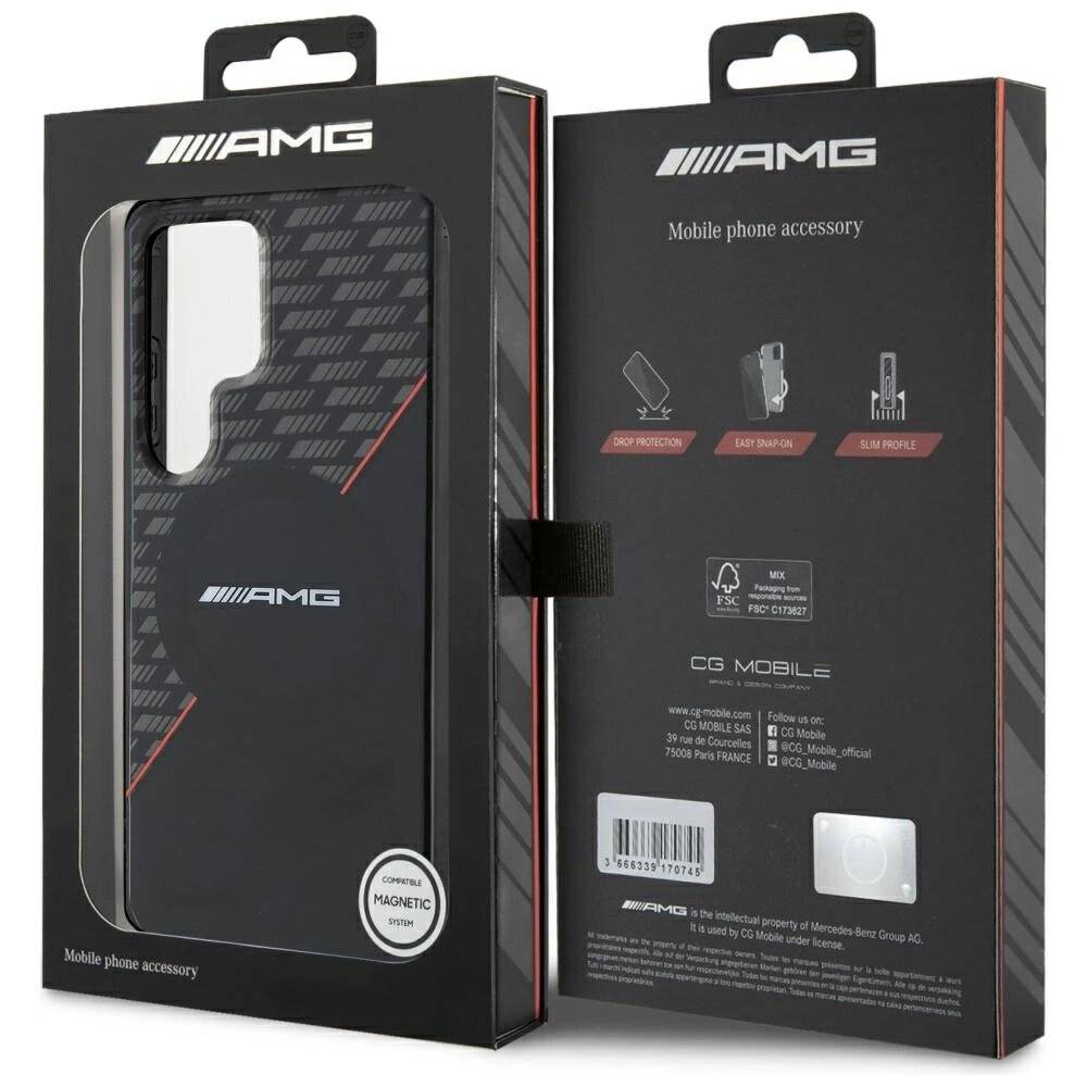 AMG Double Layer Rhombs MagSafe Case Samsung Galaxy S25 Ultra - Schwarz/Rot