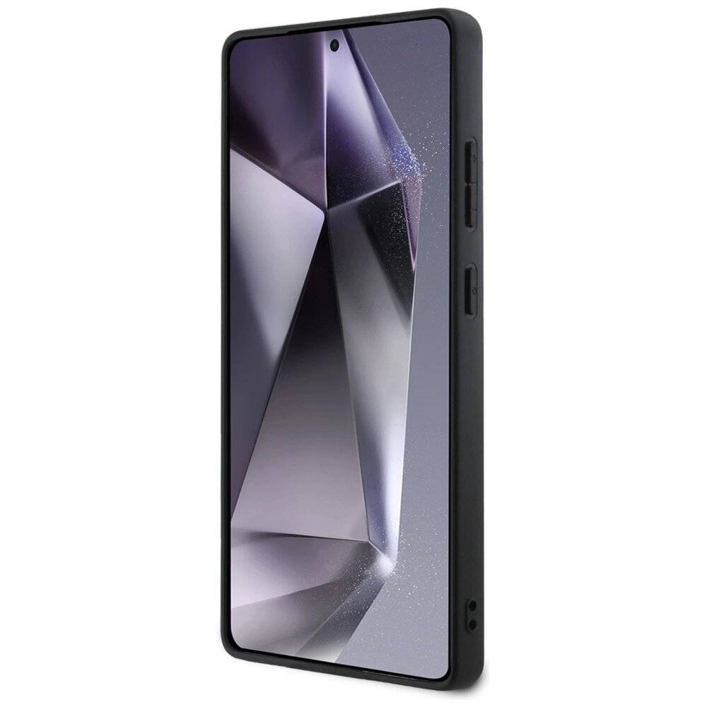 Mercedes Leder Horizontale Prägung Kurven MagSafe Hülle Samsung Galaxy S25 Ultra - Schwarz