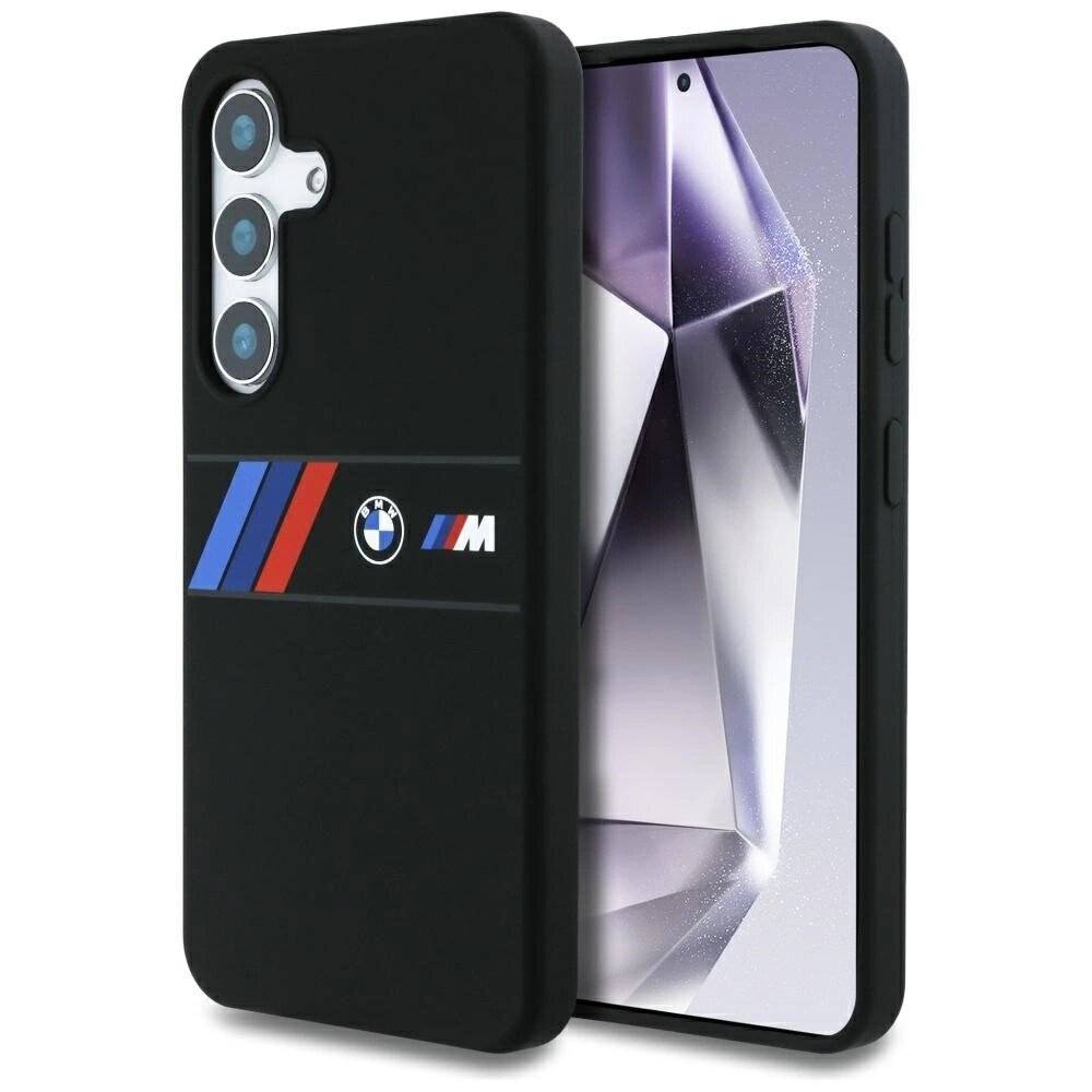 BMW Silikon Middle Tricolor Stripes MagSafe Hülle Samsung Galaxy S25 - Schwarz