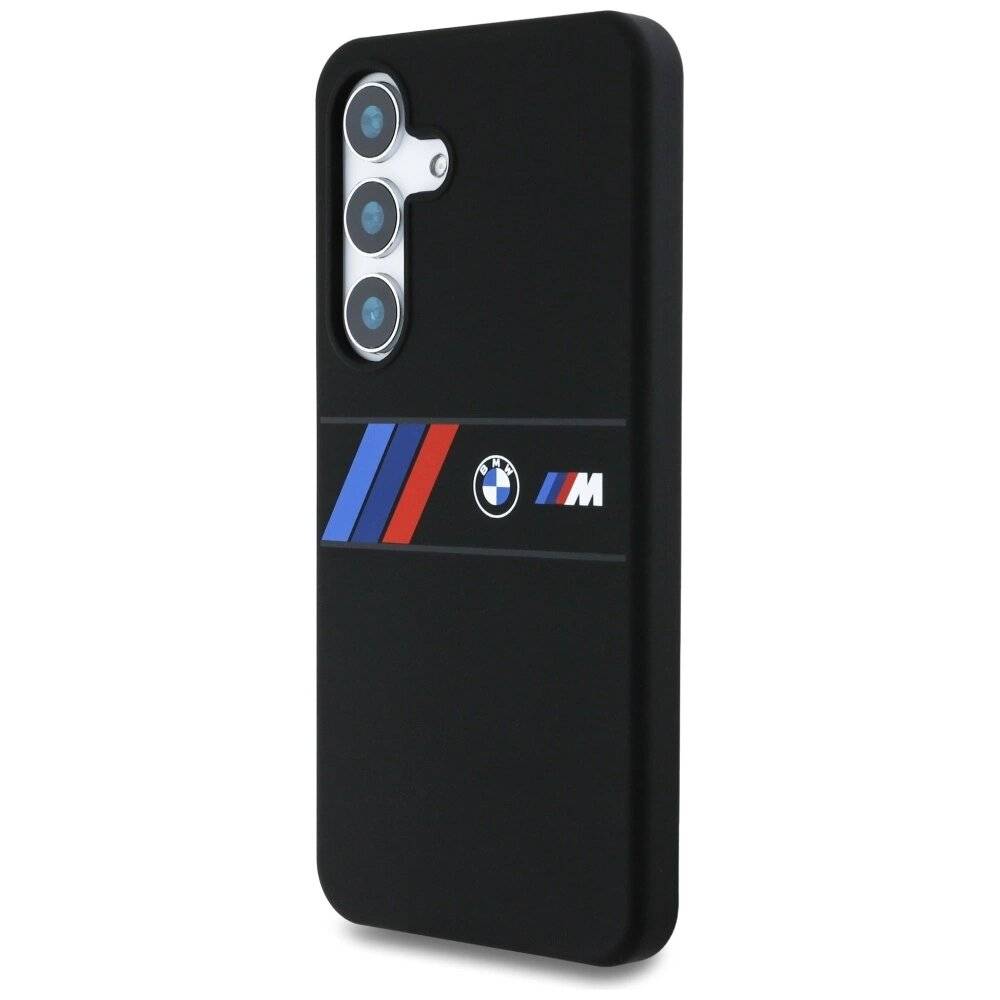 BMW Silikon Middle Tricolor Stripes MagSafe Hülle Samsung Galaxy S25 - Schwarz