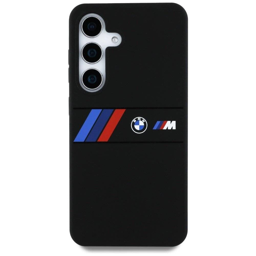 BMW Silikon Middle Tricolor Stripes MagSafe Hülle Samsung Galaxy S25 - Schwarz