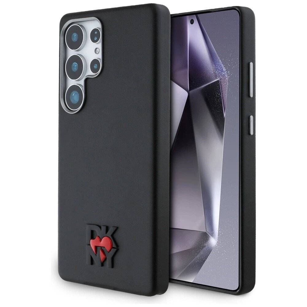 DKNY Leather Heart of NY Schutzhülle Samsung Galaxy S25 Ultra, Schwarz