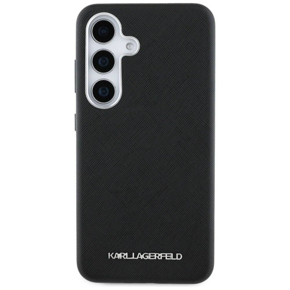 Karl Lagerfeld Saffiano Vollumwickelte MagSafe Hülle länglichem Metalllogo Samsung Galaxy S25+