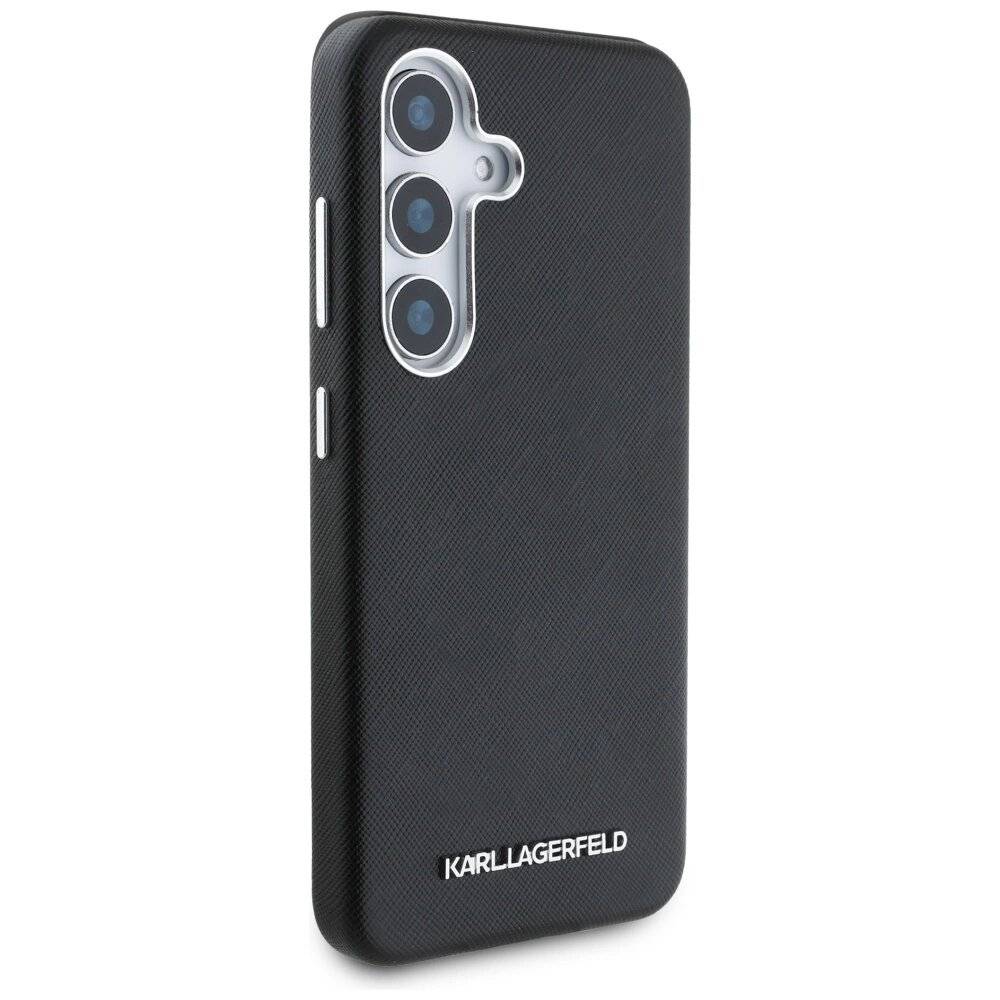 Karl Lagerfeld Saffiano Vollumwickelte MagSafe Hülle länglichem Metalllogo Samsung Galaxy S25+