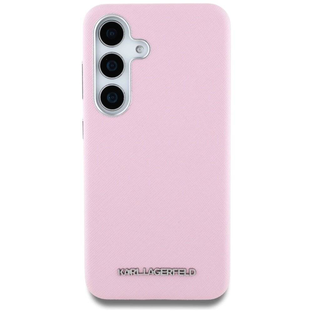 Karl Lagerfeld Saffiano Vollumwickelte MagSafe Hülle länglichem Metalllogo Samsung Galaxy S25