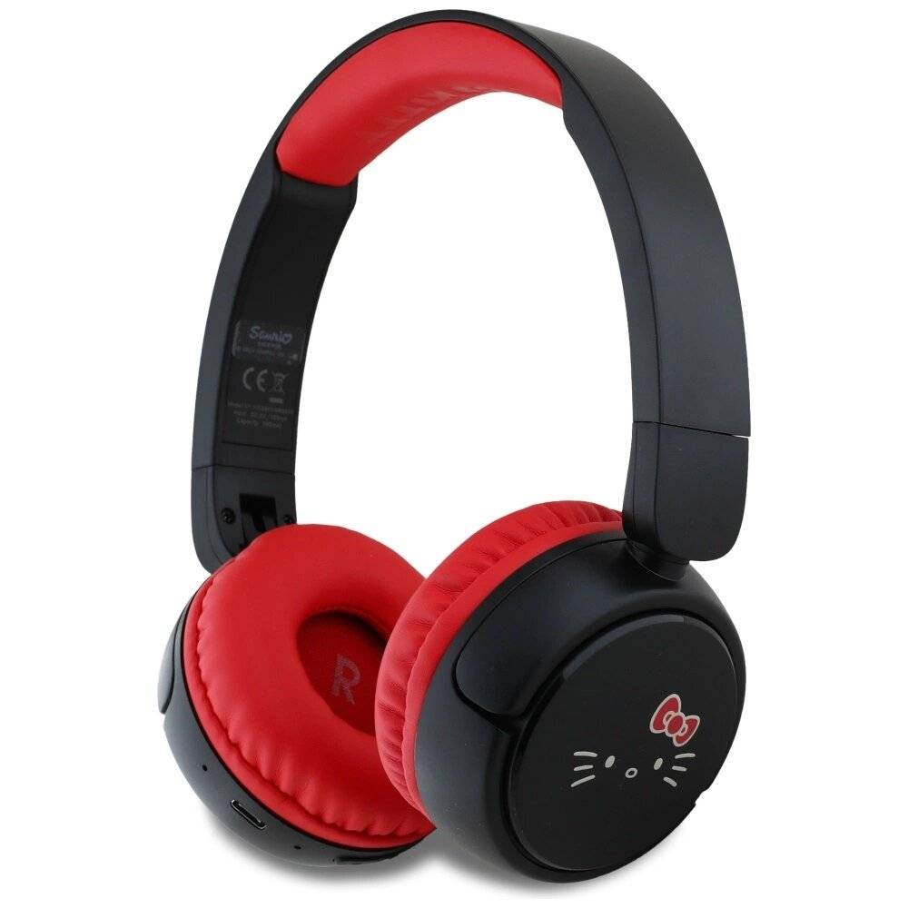 Bluetooth On-Ear-Kopfhörer Hello Kitty-Gesichtslogo, Rot
