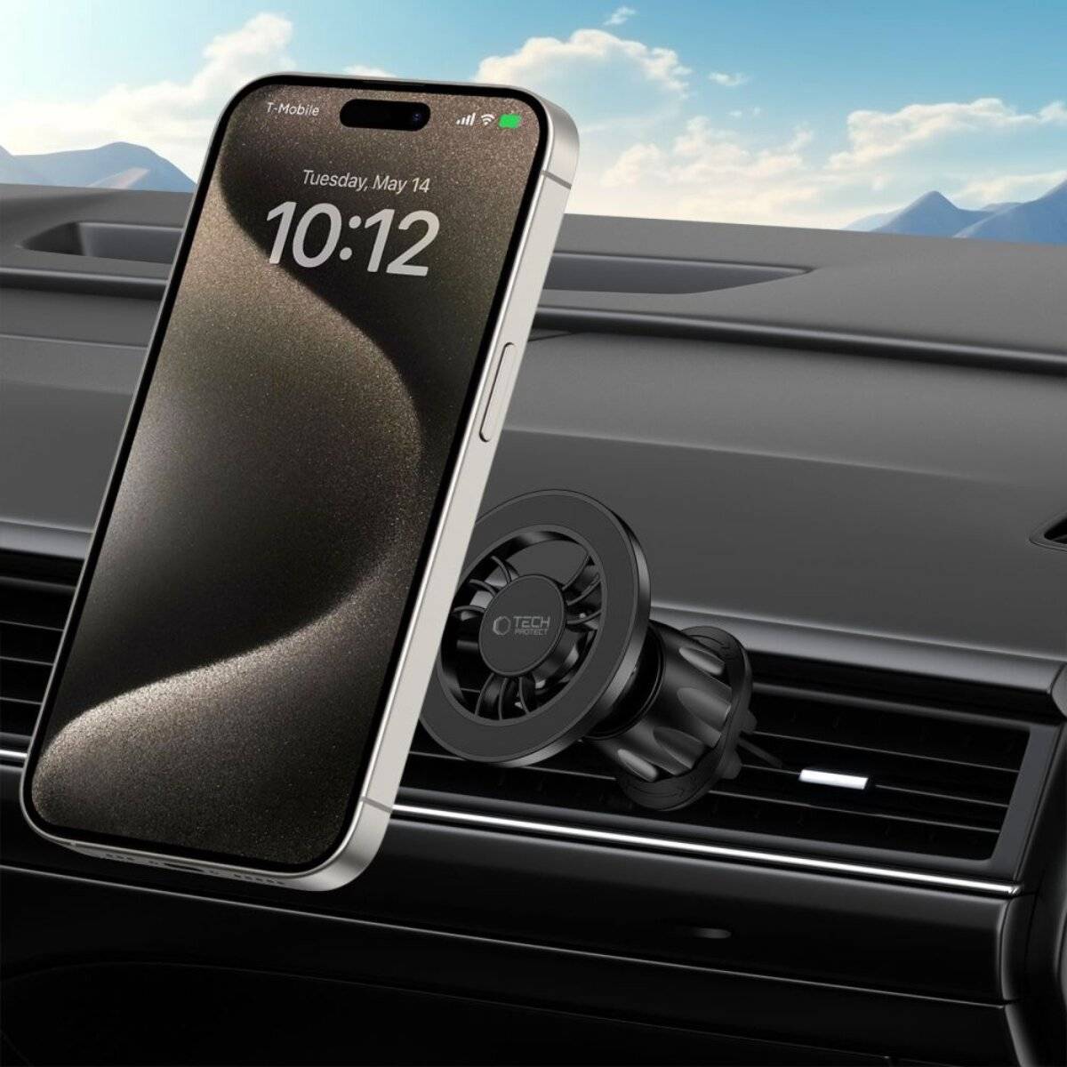 Tech-Protect N56 Magnetische MafSafe Autohalterung CD-Schlitz, Schwarz