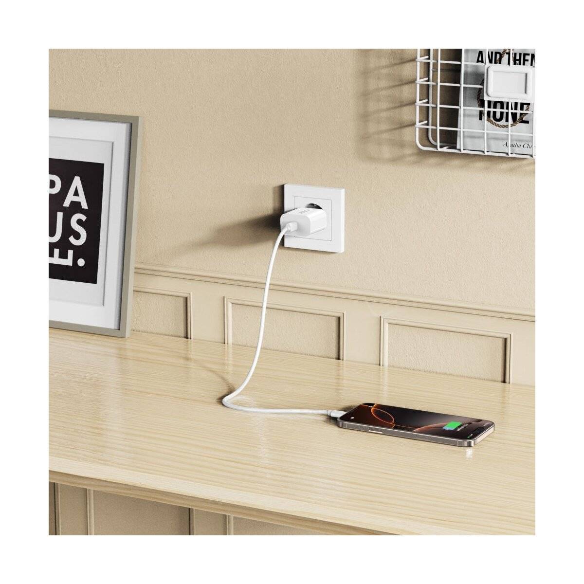 Tech-Protect NC20W Wandladegerät USB-C-Anschluss Weiß