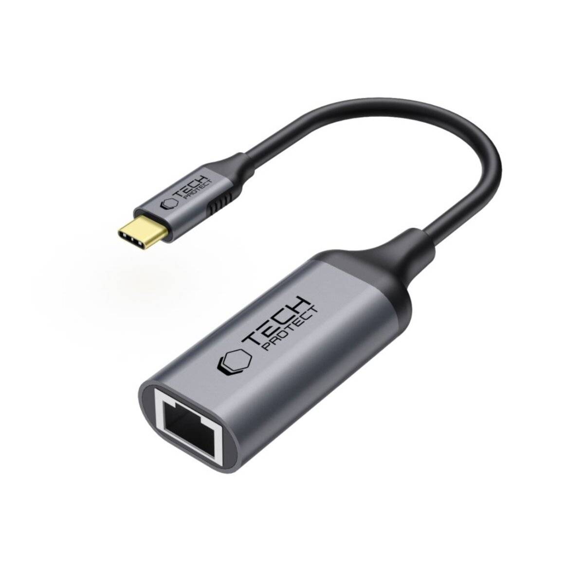Tech-Protect UltraBoost USB-C Ethernet RJ45 1000Mbps Adapter - Schwarz