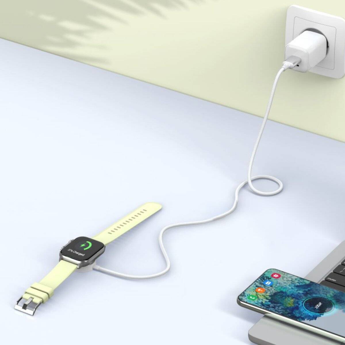 Tech-Protect UltraBoost USB-C Induktives Ladegerät Apple Watch 1m - Weiß