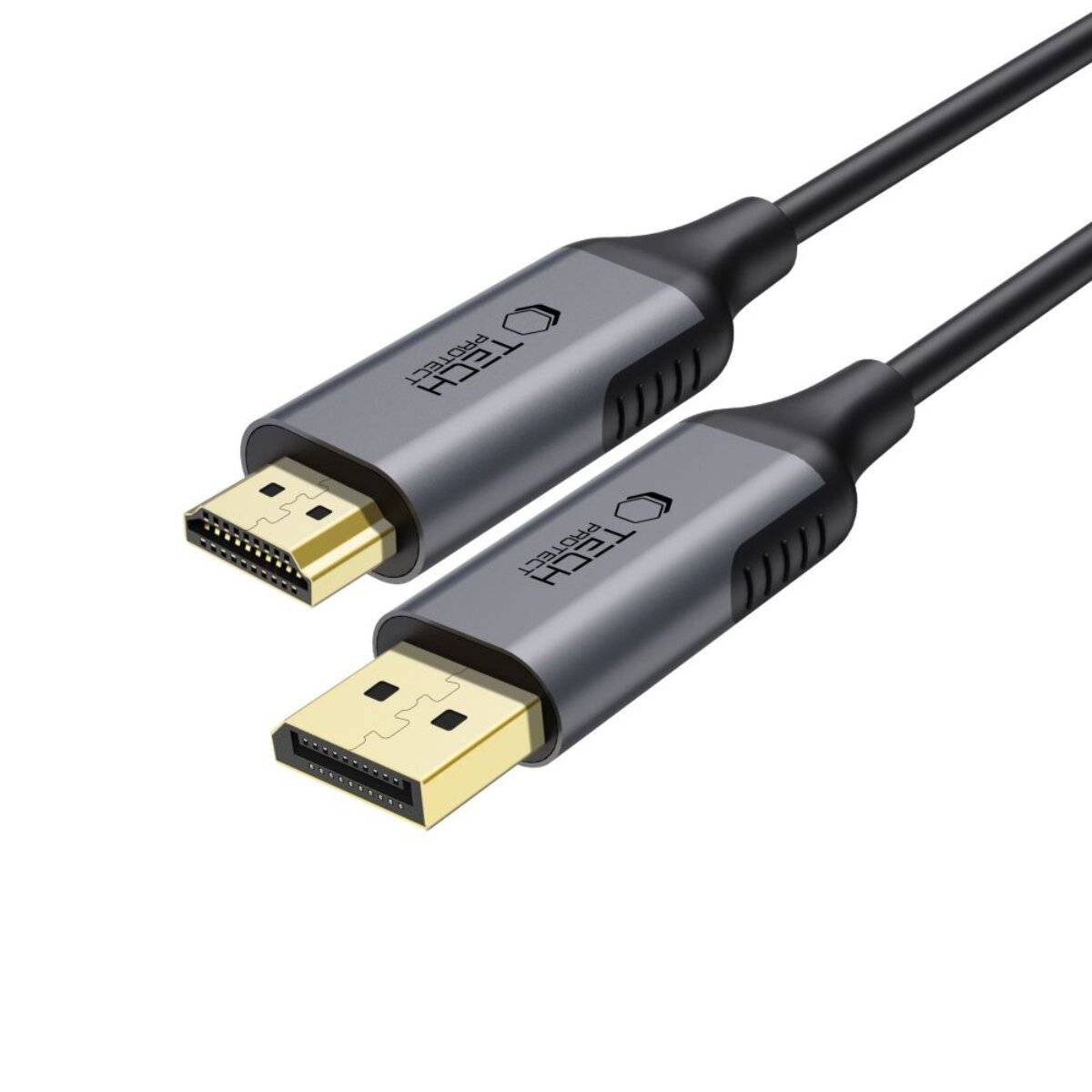 Tech-Protect UltraBoost DisplayPort / HDMI 2.0 4K 60Hz Kabel 2 m – Schwarz