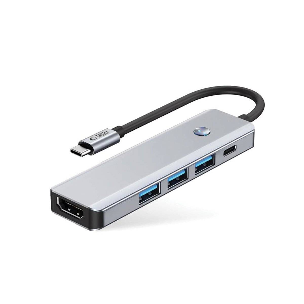 Tech-Protect HB01 HUB Adapter 5in1 USB-C + USB3.0 HDMI 4K 60Hz PD100W - grau