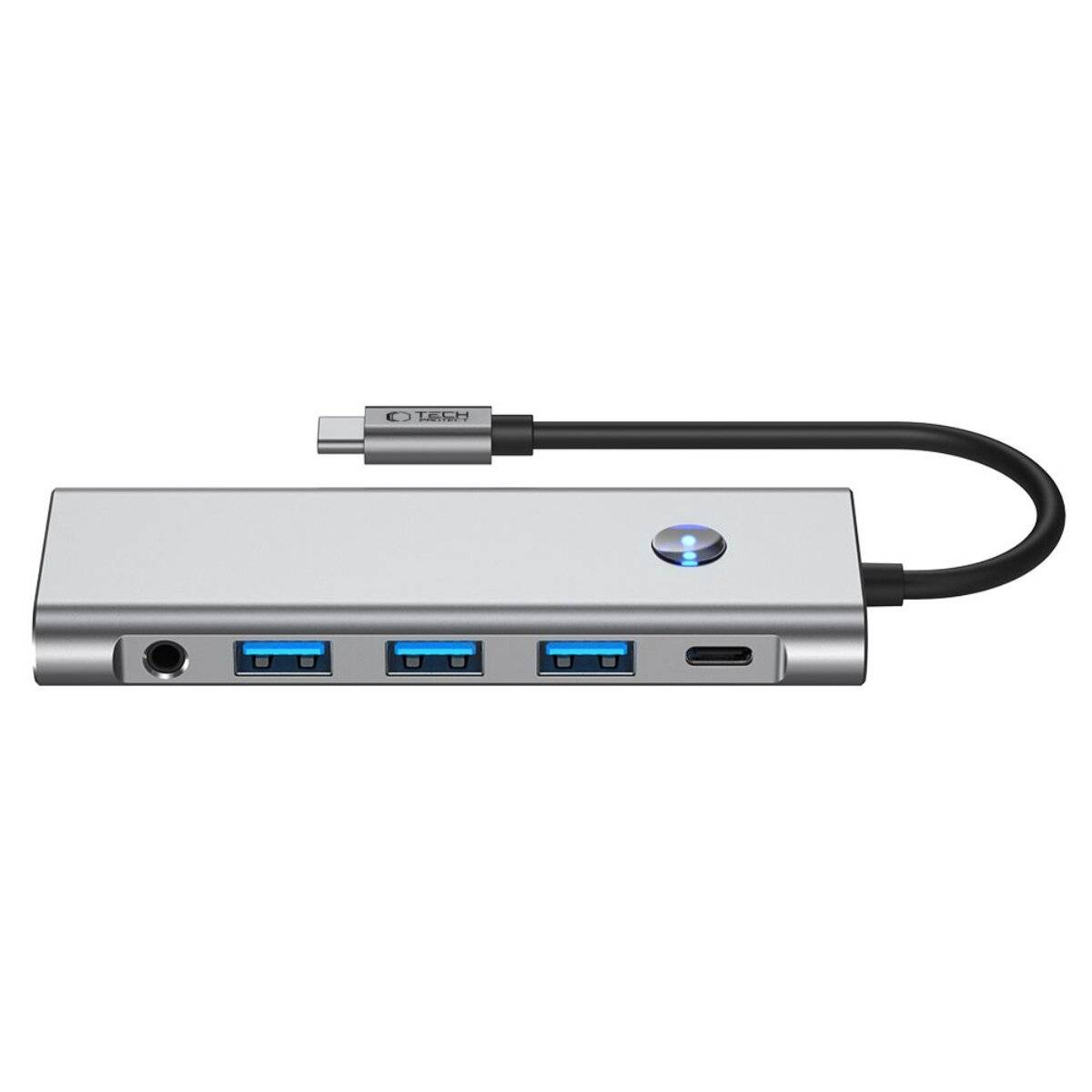 Tech-Protect HB04 HUB Adapter 9in1 USB-C + USB2.0 USB3.0 HDMI 4K 60Hz SD/TF PD100W AV3.5 - grau