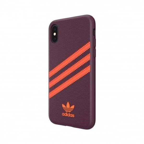 Adidas OR geformte PU-Hülle iPhone X/XS - Burgunderrot-Orange