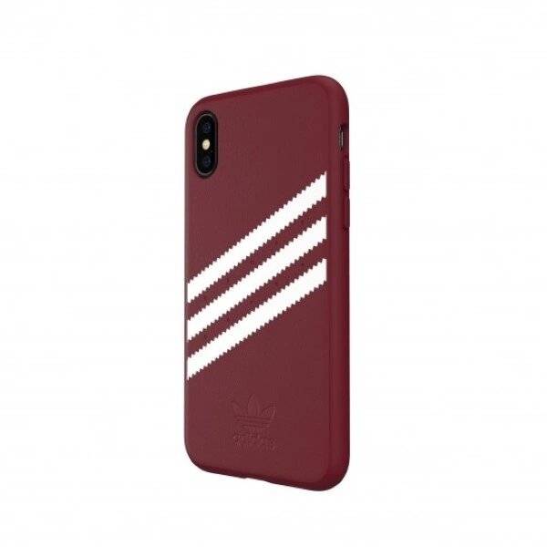 Adidas OR geformte PU-Wildleder-Hülle iPhone X/XS, Burgunderrot