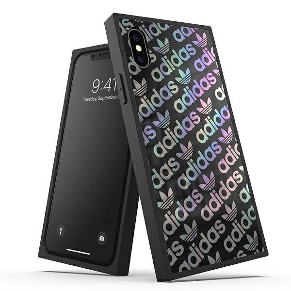 Zwei iPhones werden angezeigt, eines von vorne mit dem Sperrbildschirm um 9:41 Uhr, das andere zeigt eine Rückseite mit einem farbenfrohen 