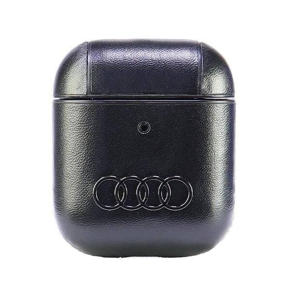 Audi Lederhülle großem Logo AirPods 1/2 – Schwarz