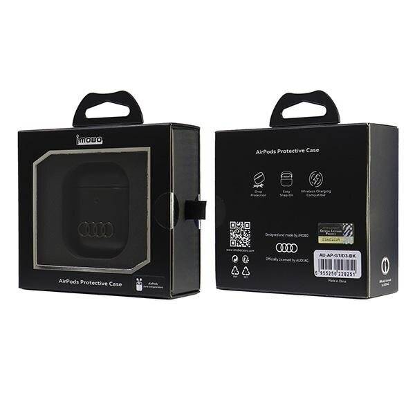 Audi Lederhülle großem Logo AirPods 1/2 – Schwarz